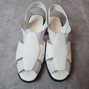 Just Comfort White Strappy Women's Sandles 10M Open Toe